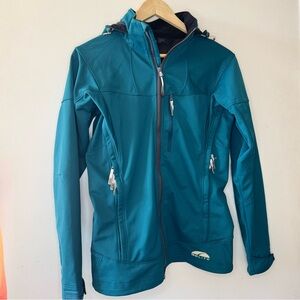 GO Lite Soft Shell Fleece Lined Wind stopper teal Jacket SMALL